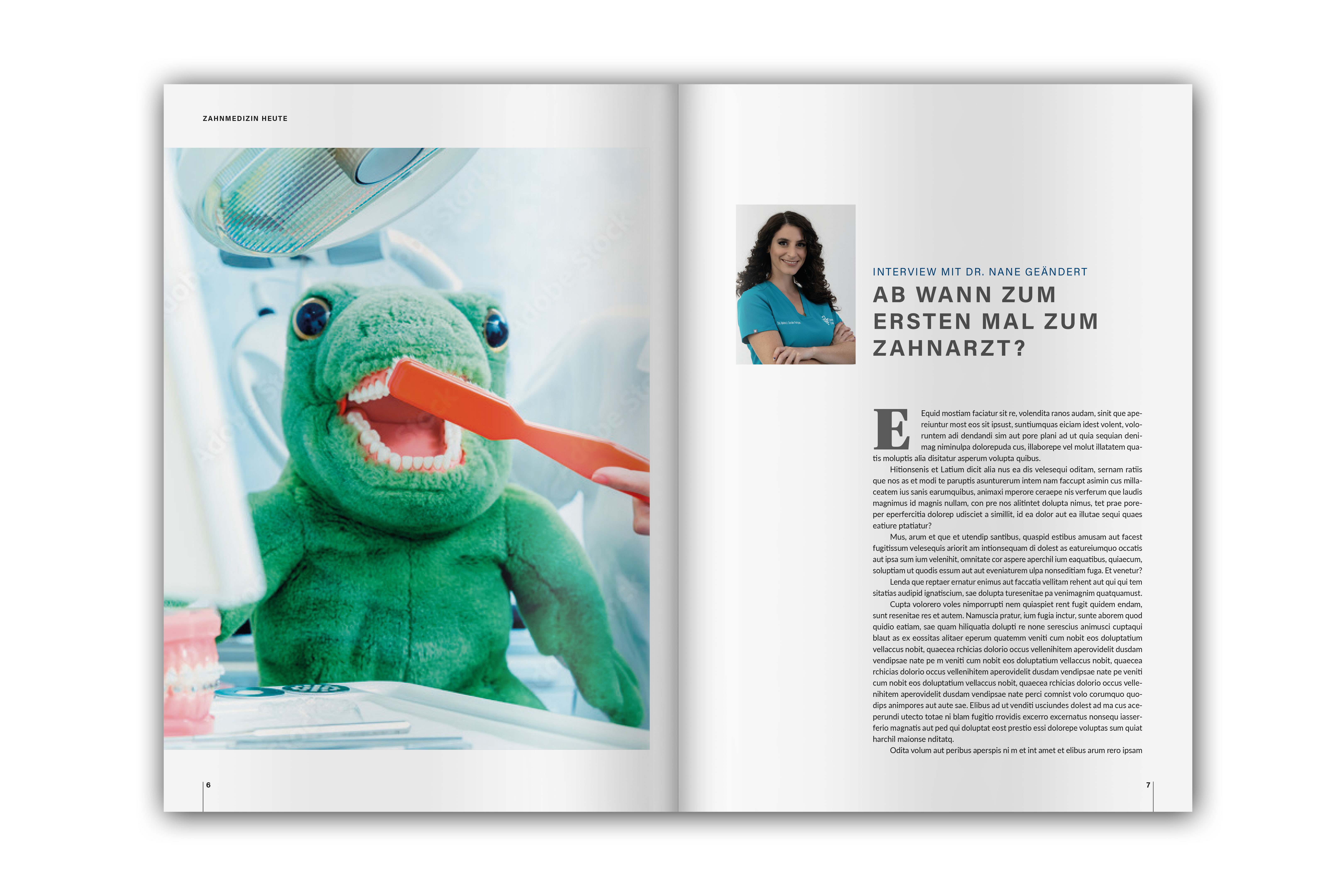 Gestaltung von redaktionell vorgefertigten Magazinen