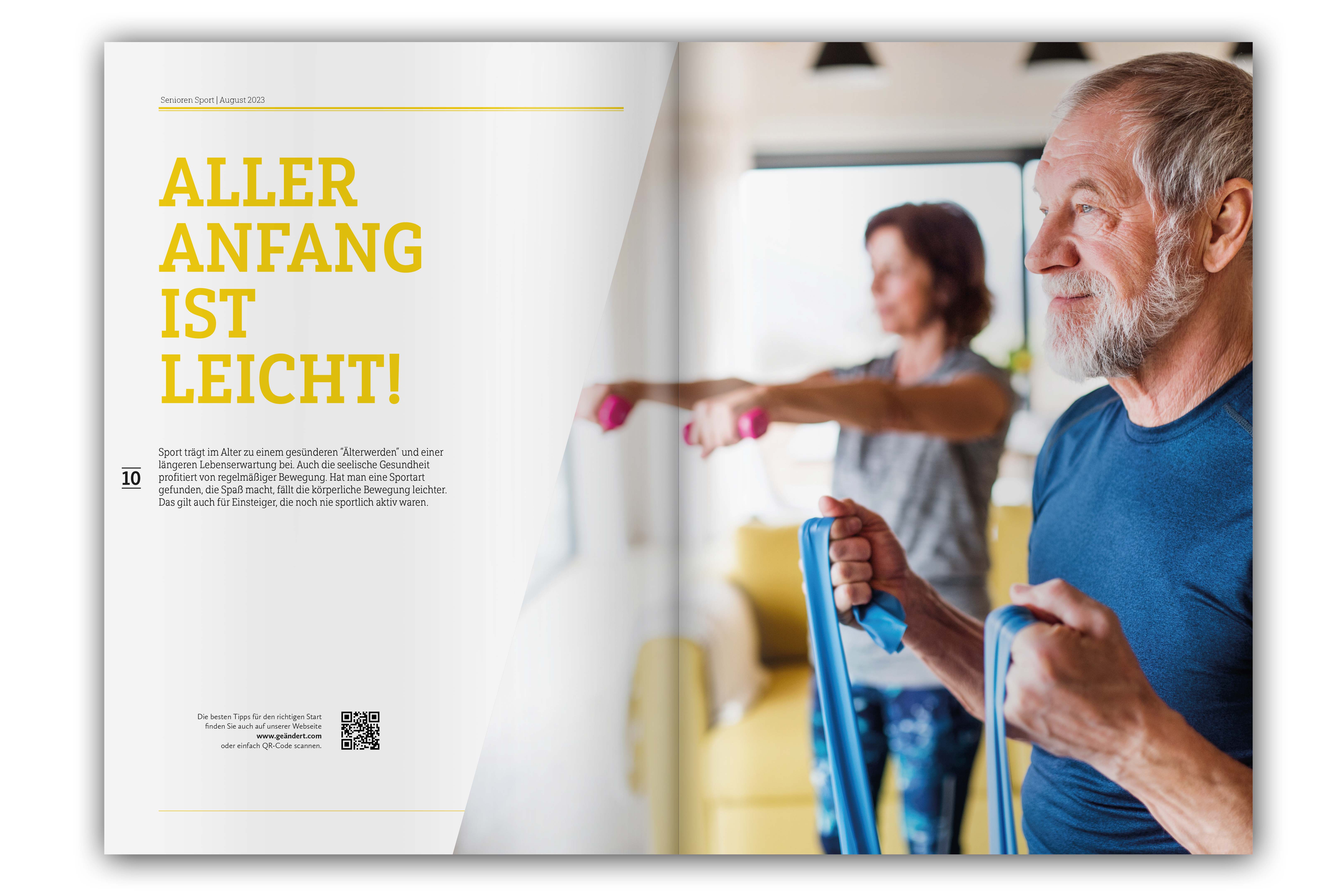 Editorial Design für das Kundenmagazin Seniorensport Zuhaus