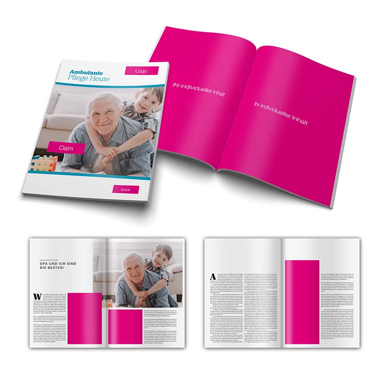 Pre-Made Kundenmagazine mit flexibler Seitenzahl und Druckorganisation